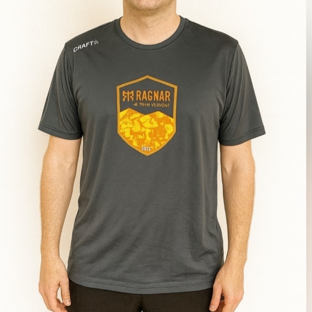 Craft Men’s Ragnar Trail Vermont 2019 Performance Running Shirt Size M‎ Gray